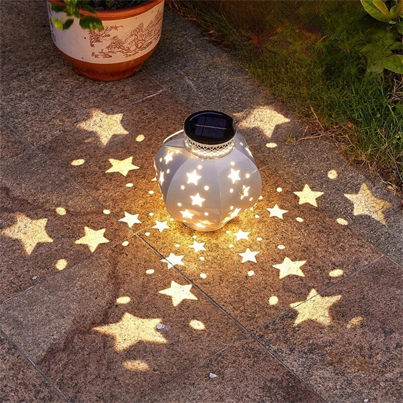 String Light Outdoor - Garten-Sternprojektor-Lampe Hängende Solarleuchten für Außen Hängende