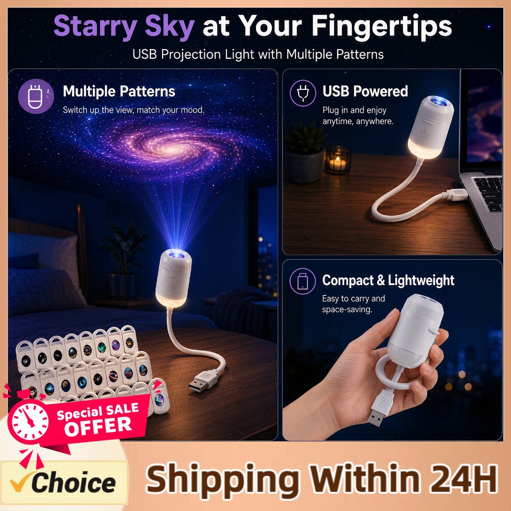 Lighting Decoration For Home - USB-Sternenhimmel-Projektorlampe HD Galaxie-Stern- und Ozean-Projektor Nachtlicht