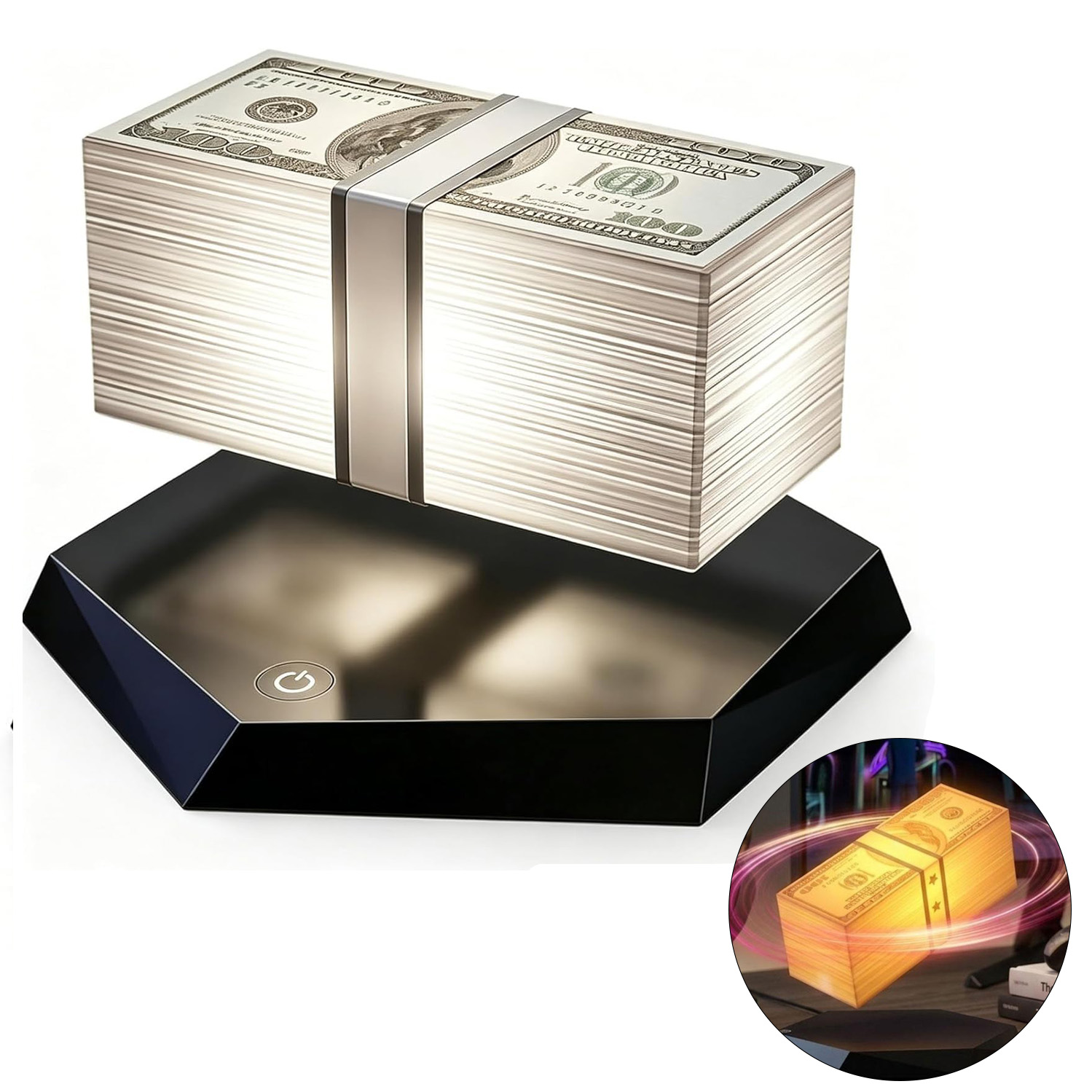 Led Moon Lamp - Magnetische Levitationsspiel-Geldlampe 360 ° Rotierender Schwebender