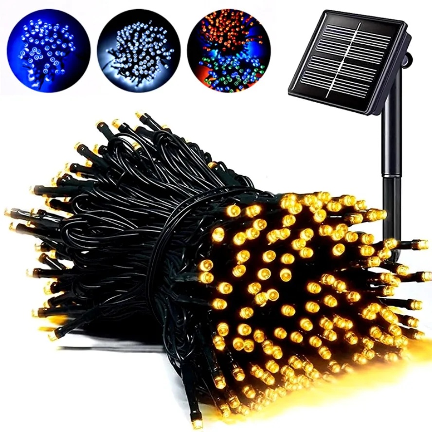 Outdoor Lighting Wedding Decor - LED-Solarbetriebene Außen-Lichterkette, Sternenhimmel-Lichter, Wasserdicht, 8 Beleuchtungsmodi