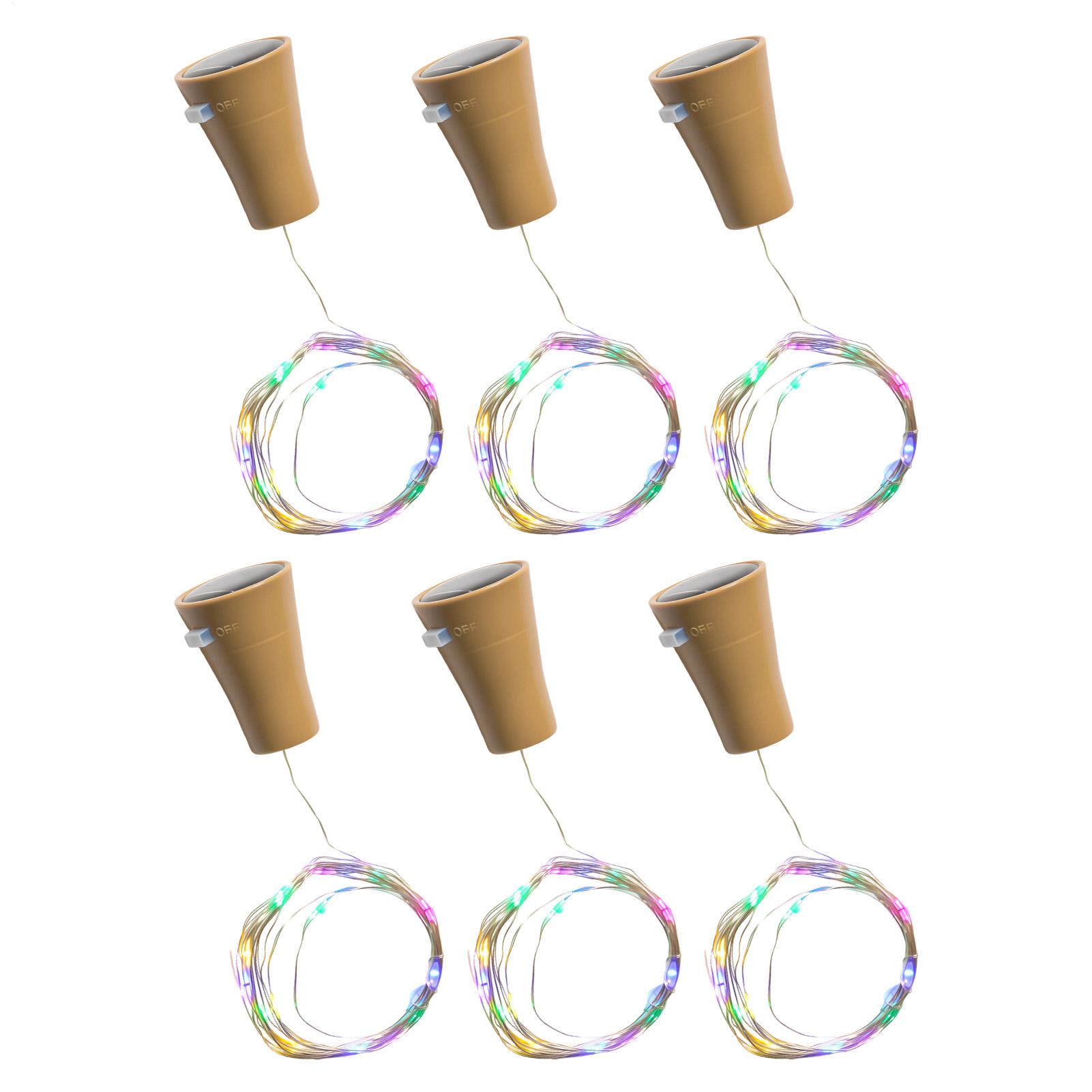 String Light Outdoor - Solar-Weinflaschenlichter, LED, wasserdicht, DIY-Außendekoration, 6 Stück,