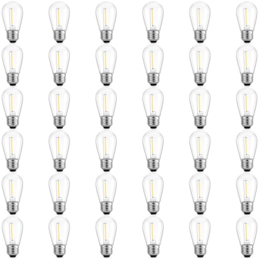 String Light Outdoor - 36er-Pack S14 LED-Glühbirnen für Außenbeleuchtung, Bruchsichere