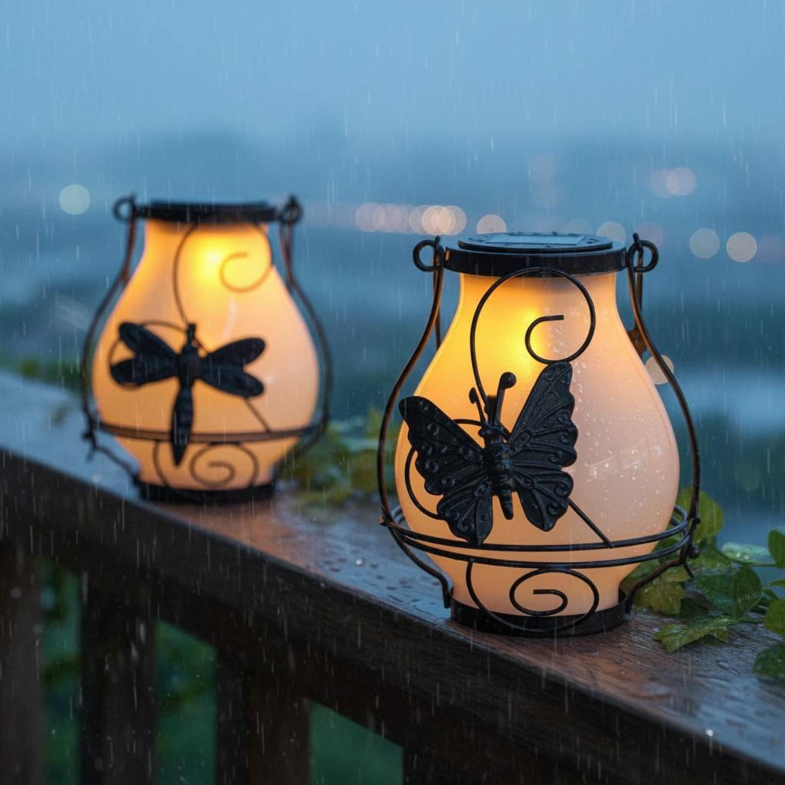 Lighting Decor Outdoor - Solar-Schmetterlingslaterne, wasserdichte Schmetterlings-Solarlaterne, dekorative Hofbeleuchtung, einfach