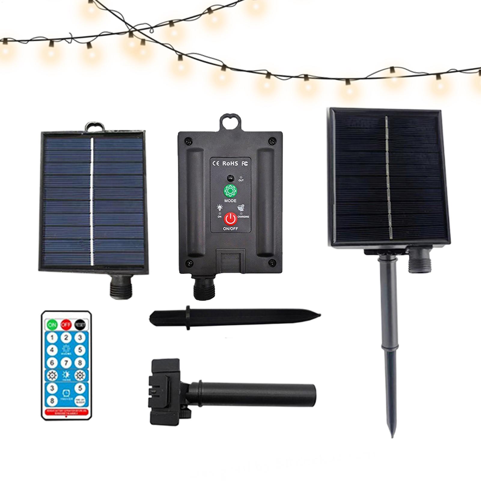 String Light Outdoor - Tragbares Solarpanel 31V, wasserdicht, mit Fernbedienung,