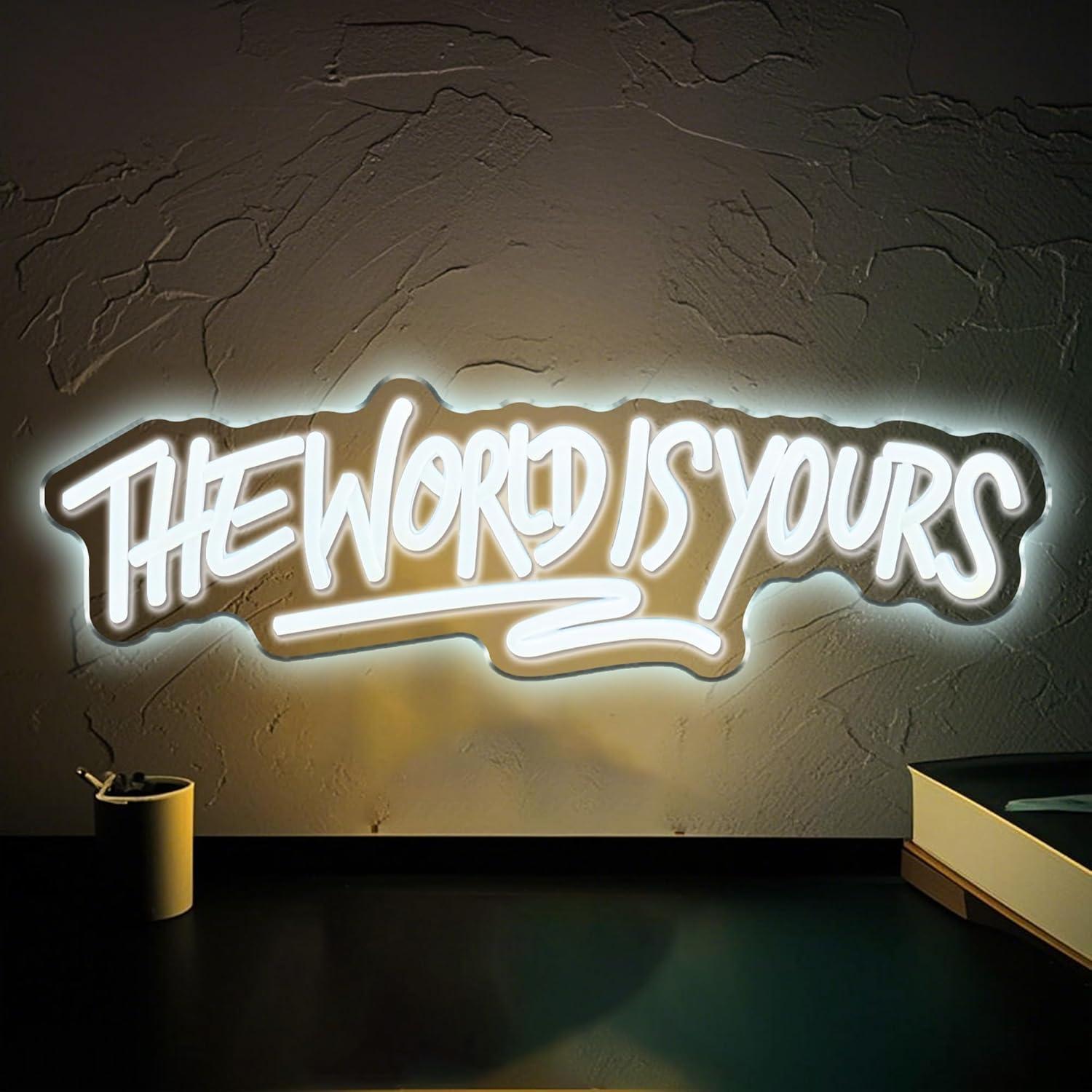 Lighting World Decor - „The World is Yours“ Neonschild, USB-betrieben,