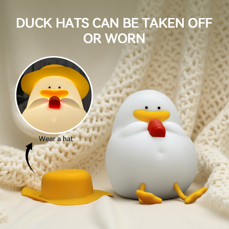 Lighting Decoration For Home - Happy Duck Nachtlicht, Touch-Control-Nachttischlampe, aufladbar mit