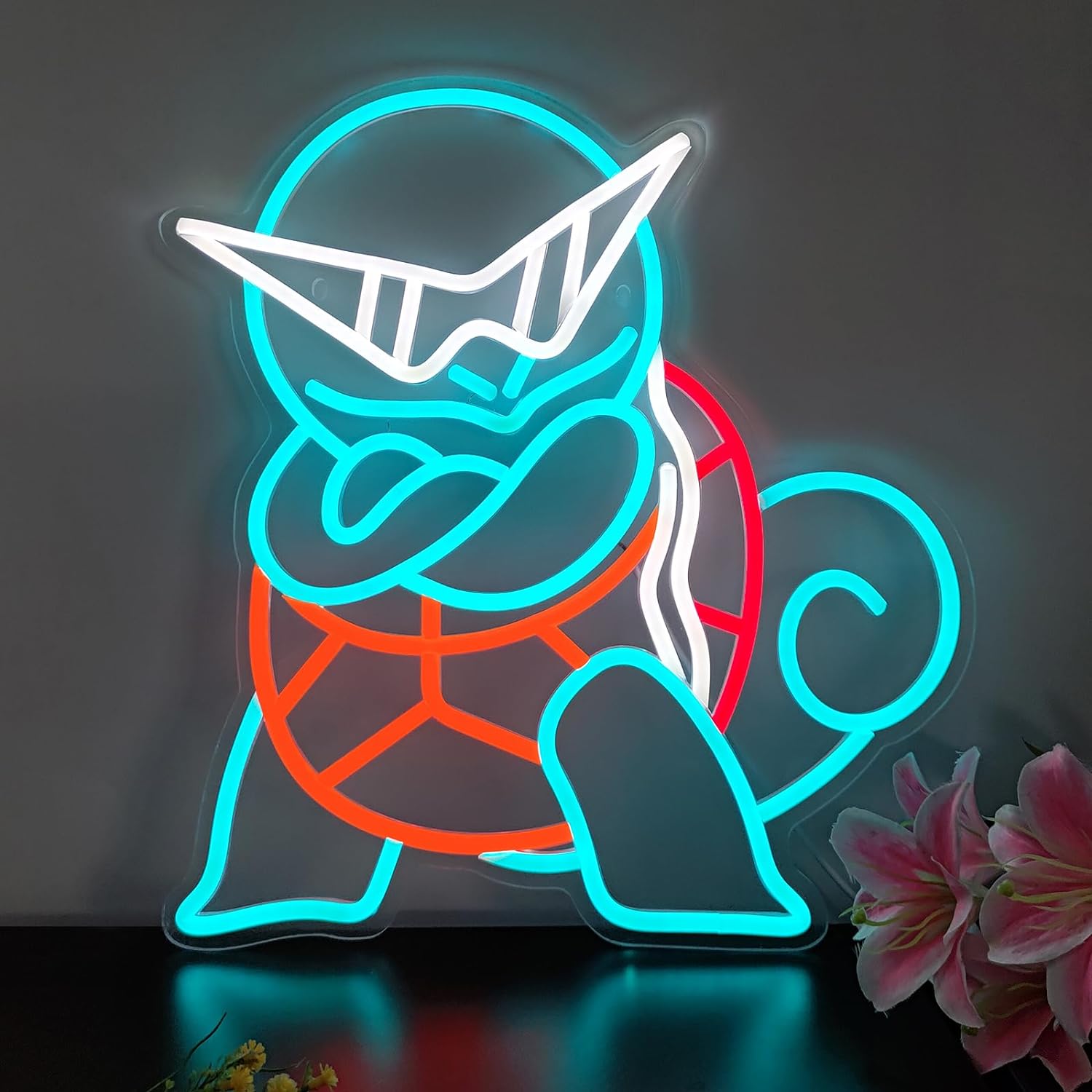 Lighting Room Decor Items - Pokemon Squirtle Neon-Schild LED-Wandneonlicht USB Dimmbares