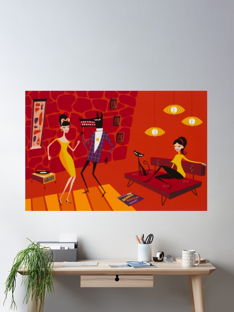 Nova Decor & Lighting Vase - Josh Agle Bossa Nova Now Foto-Leinwand-Poster,