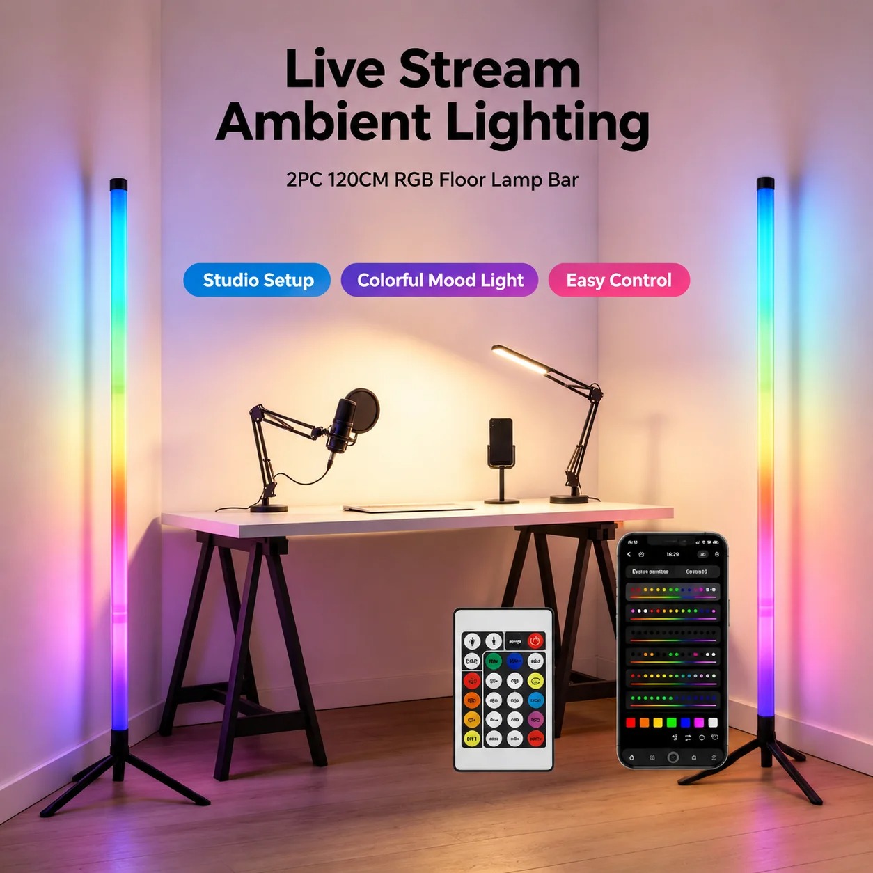 2er-Pack RGB LED Eck-Stehlampe – Room Decor Lighting Lamp Bewertung und Preis
