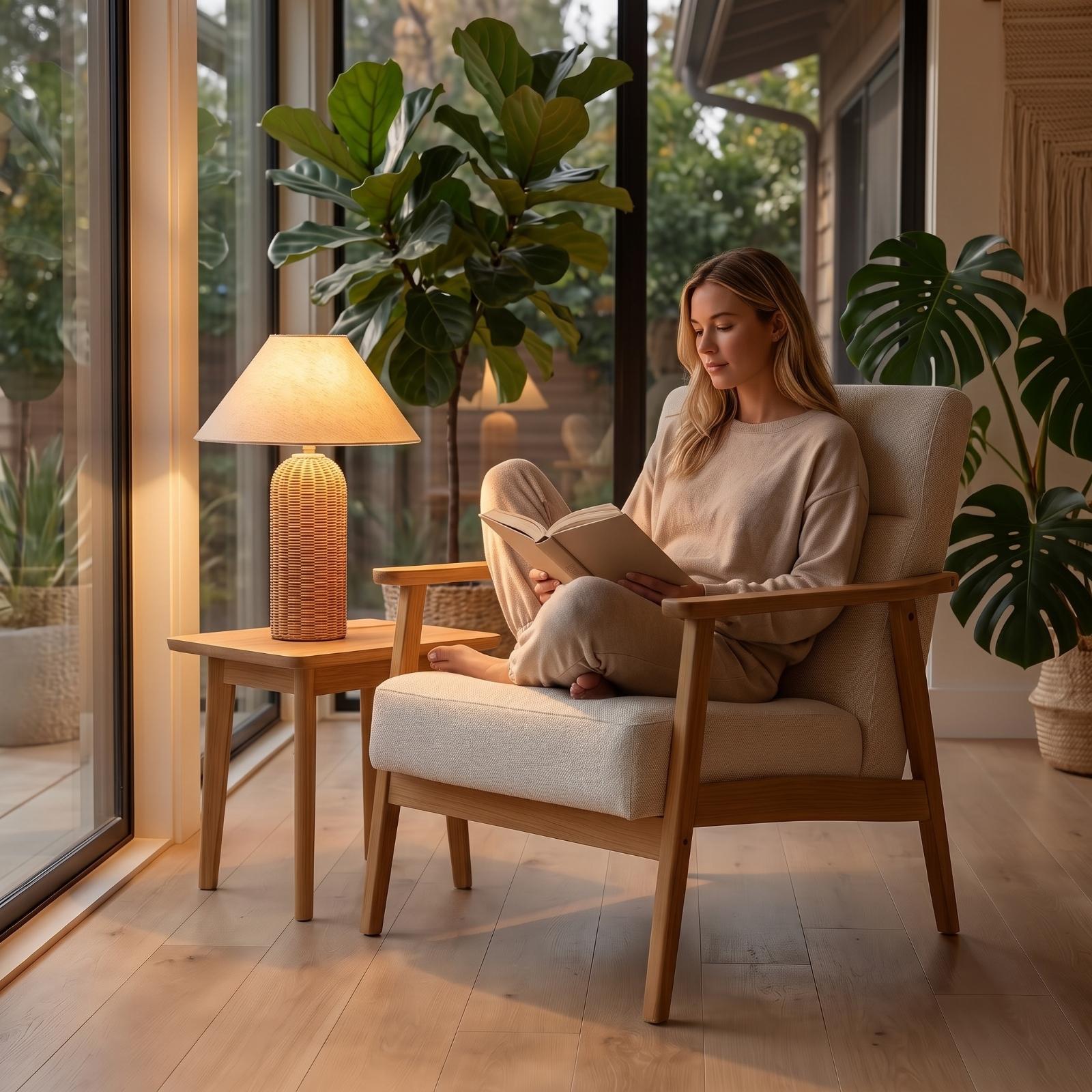 Nachttischlampe mit Rattanfuß  – Room Decor Lighting Lamp Bewertung und Preis