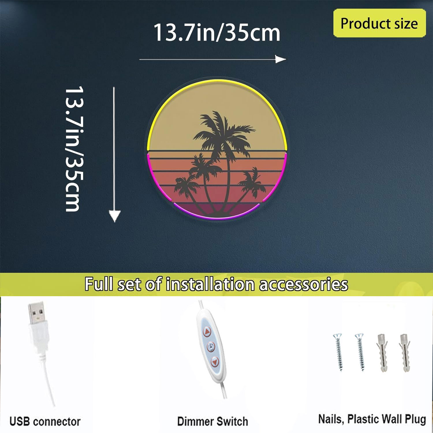 Sonnenuntergang-Neonlicht, gee – Wall Decor Lighting Tree Bewertung und Preis