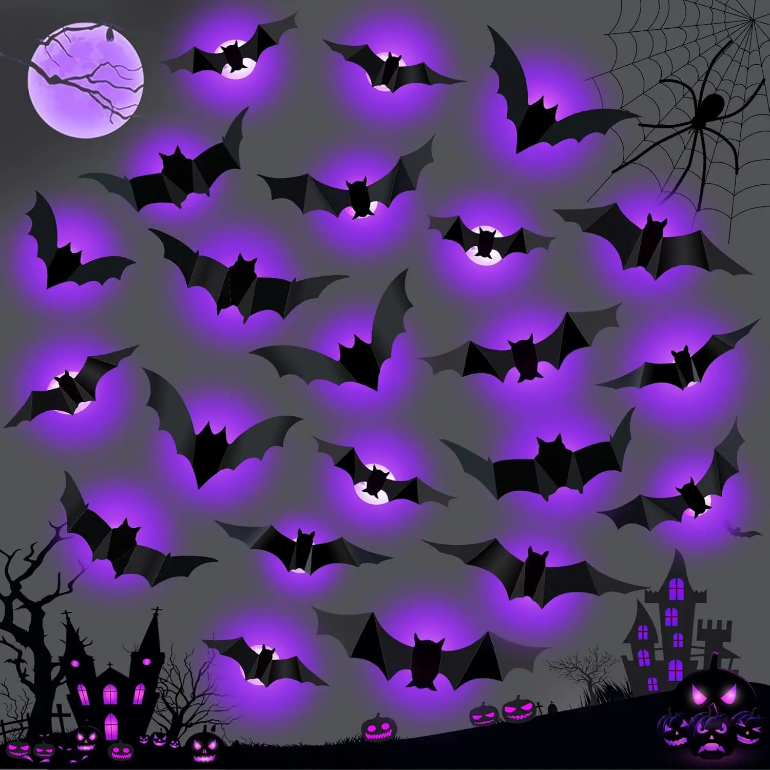 Halloween-LED-Fledermäuse, Spi – Outdoor Lighting Wedding Decor Bewertung und Preis