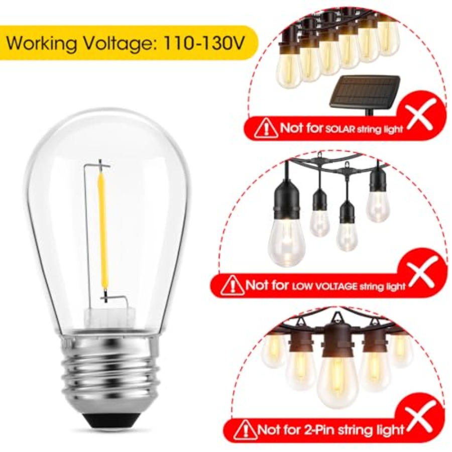 36er-Pack S14 LED-Glühbirnen f – String Light Outdoor Bewertung und Preis