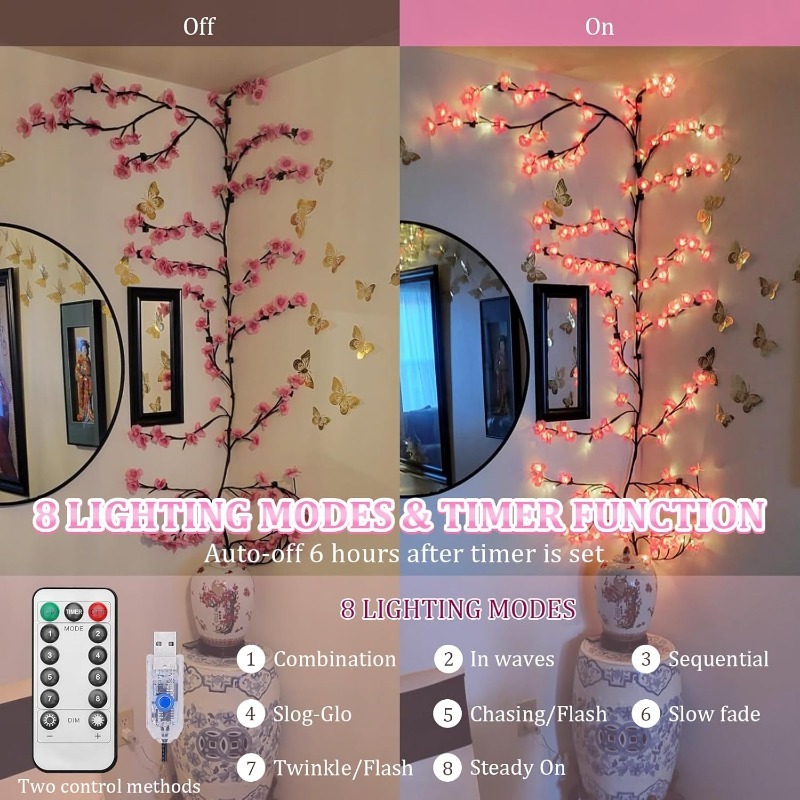 LED-Kirschblüten-Baumzweig-Lic – Wall Decor Lighting Tree Bewertung und Preis