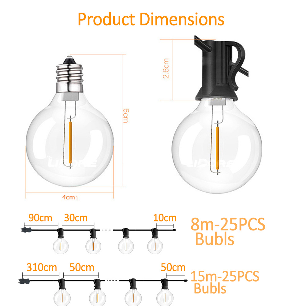 8M/15M G40 Globus-Lichterkette – String Light Outdoor Bewertung und Preis