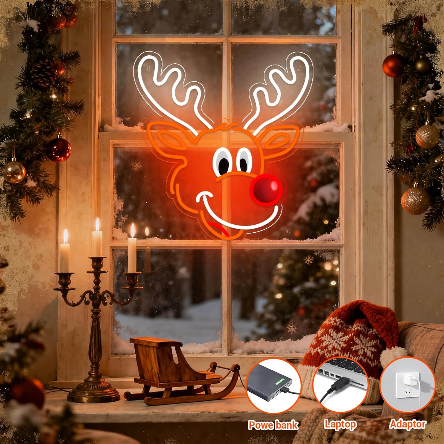 Niedliches Weihnachts-Rentier- – Lighting Home Decor Ideas Bewertung und Preis